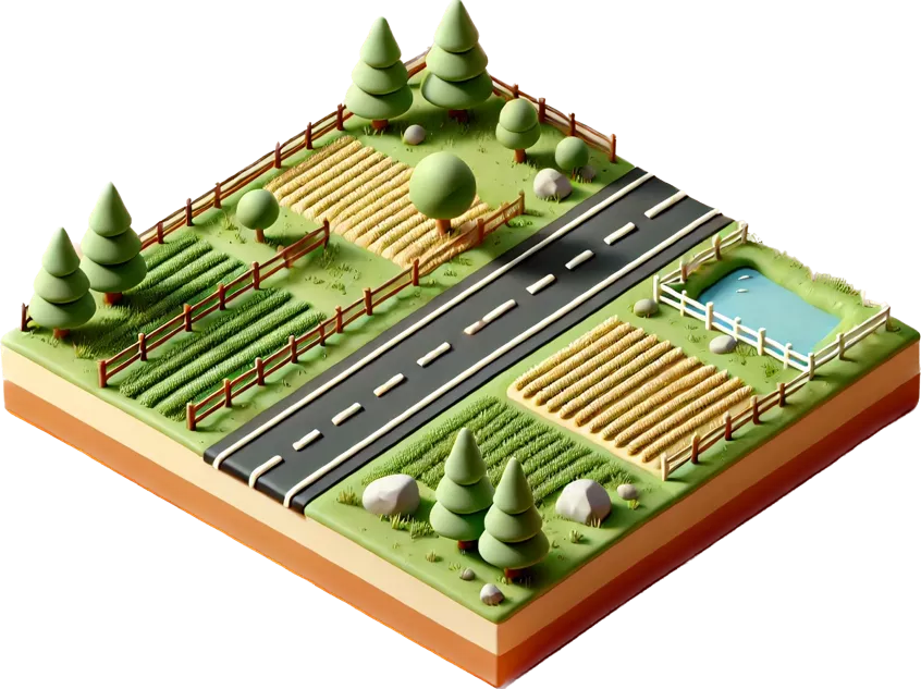 Image d'un paysage isométrique ensoleillé